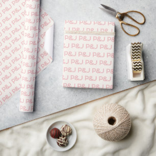 Modern Minimalist Pink custom monogrammed wedding Wrapping Paper
