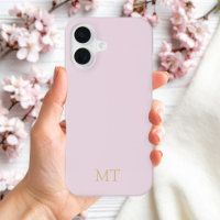 Modern Minimalist Pink Gold Initial Monogram