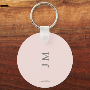 Modern Minimalist Pink Key Ring