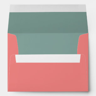 Modern Minimalist Pink Mint Green Return Address Envelope