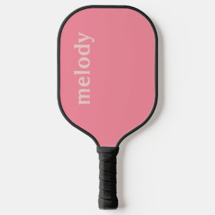 Modern minimalist pink name  pickleball paddle