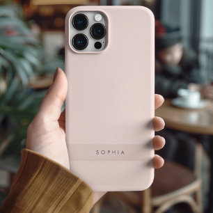Modern Minimalist Pink Personalised iPhone 16 Pro Max Case