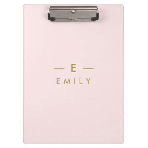 Modern Minimalist Pink Personalized Clipboard