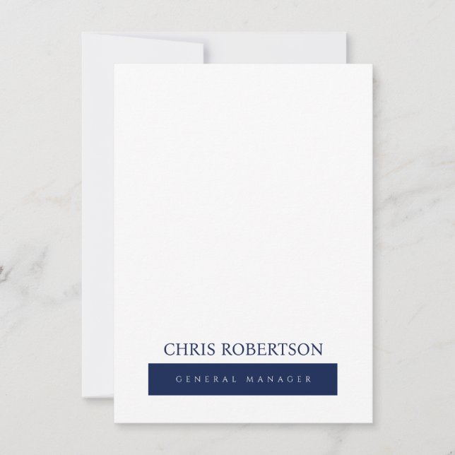 Modern Minimalist Plain Card (Front)