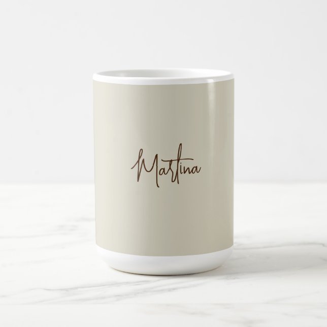 Modern Minimalist Plain Creative Calligraphy Coffee Mug (Center)
