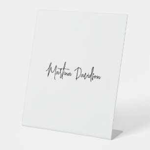 Modern Minimalist Plain Creative Calligraphy Pedestal Sign