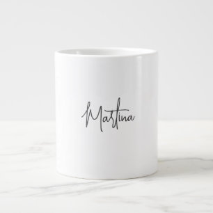 Modern Minimalist Plain Creative Calligraphy White Large Coffee Mug