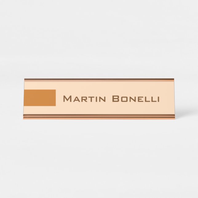 Modern Minimalist Plain Desk Name Plate (Front)