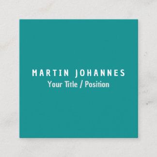 Modern Minimalist Plain Elegant Blue Green Enclosure Card
