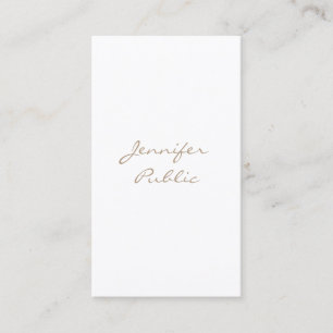 Modern Minimalist Plain Elegant Calligraphy Script Business Card
