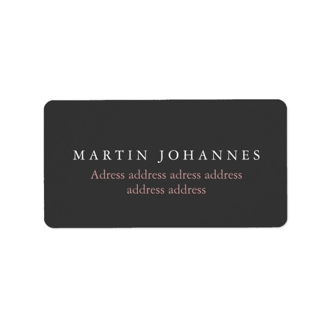 Modern Minimalist Plain Elegant Grey Label (Front)