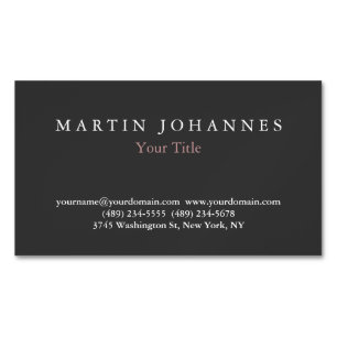 Modern Minimalist Plain Elegant Grey Magnetic Business Card
