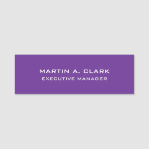 Modern Minimalist Plain Elegant Royal Purple Name Tag