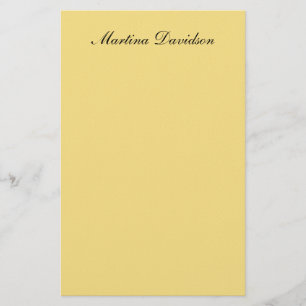 Modern Minimalist Plain Jasmine Color Create Name Stationery