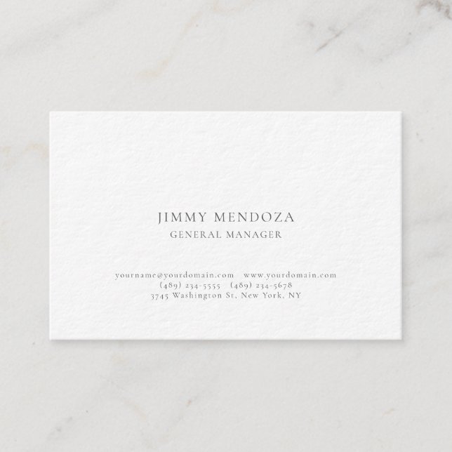 Modern Minimalist Plain Luxury Thick Paper Business Card (Front)