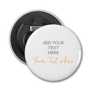 Modern Minimalist Plain Personalised Add Text Bottle Opener