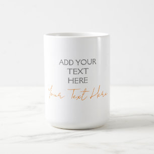 Modern Minimalist Plain Personalised Add Text Coffee Mug