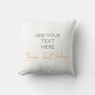 Modern Minimalist Plain Personalised Add Text Cushion