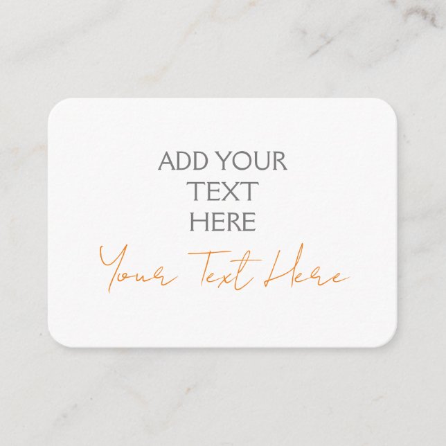 Modern Minimalist Plain Personalised Add Text Enclosure Card (Front)