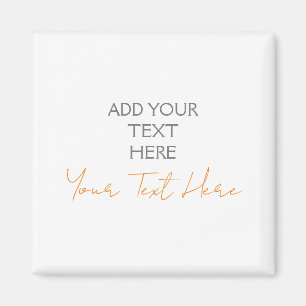 Modern Minimalist Plain Personalised Add Text Magnet