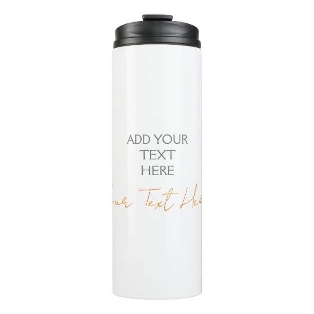 Modern Minimalist Plain Personalised Add Text Thermal Tumbler (Front)