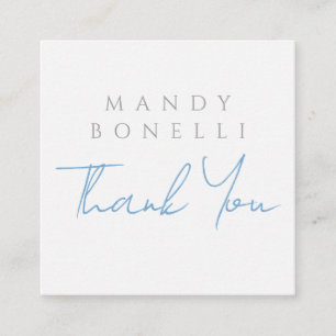 Modern Minimalist Plain Personalised Thank You Enclosure Card