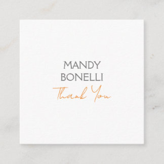 Modern Minimalist Plain Personalised Thank You Enclosure Card