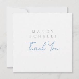 Modern Minimalist Plain Personalised Thank You Holiday Card