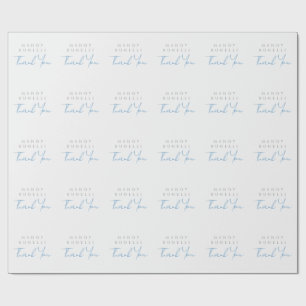 Modern Minimalist Plain Personalised Thank You Wrapping Paper