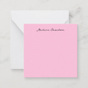 Modern Minimalist Plain Pink Creative Calligraphy Card