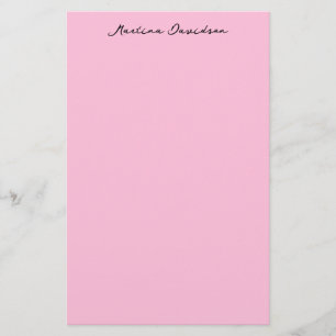 Modern Minimalist Plain Pink Creative Calligraphy Stationery