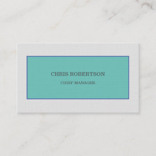 Modern Minimalist Plain Premium Linen Blue Grey Business Card