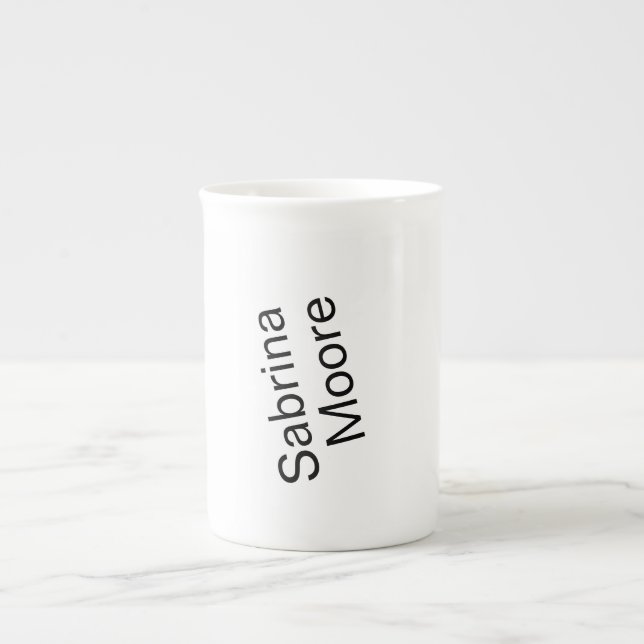 Modern Minimalist Plain Professional Add Name Bone China Mug (Front)