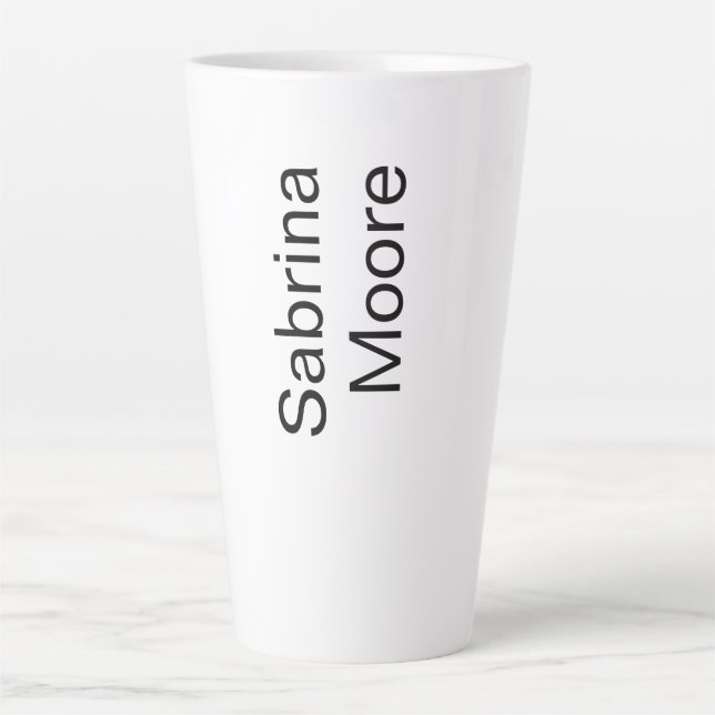 Modern Minimalist Plain Professional Add Name Latte Mug (Front)