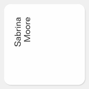 Modern Minimalist Plain Professional Add Name Square Sticker