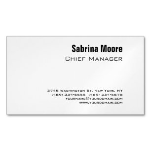 Modern Minimalist Plain Professional Magnetic Business Card