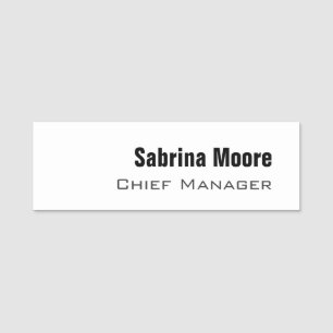 Modern Minimalist Plain Professional Name Tag