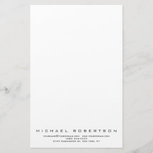 Modern Minimalist Plain Professional Stationery