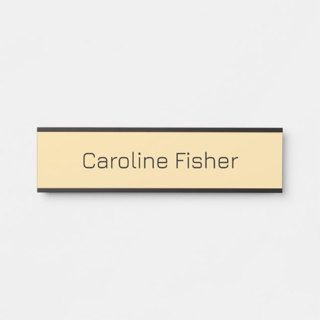 Modern Minimalist Plain Simple Beige Door Sign (Front)