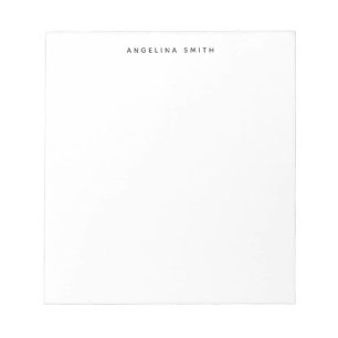 Modern Minimalist Plain Simple Black White Notepad