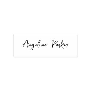 Modern Minimalist Plain Simple Black White Self-inking Stamp