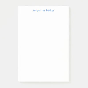 Modern Minimalist Plain Simple Blue White Post-it Notes