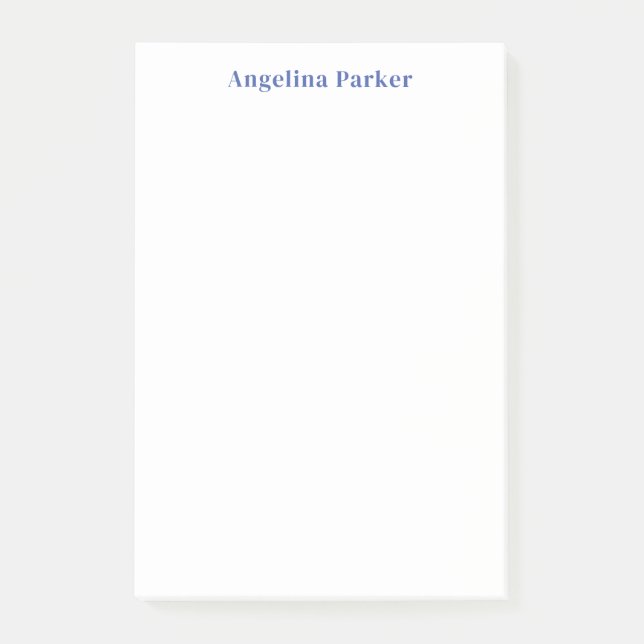 Modern Minimalist Plain Simple Blue White Post-it Notes (Front)