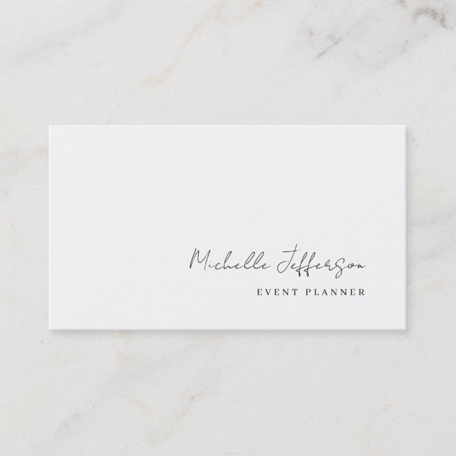 Modern Minimalist Plain Simple Business Card (Front)