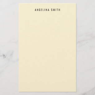 Modern Minimalist Plain Simple Cornsilk Color Stationery