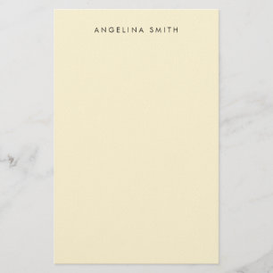 Modern Minimalist Plain Simple Cornsilk Color Stationery