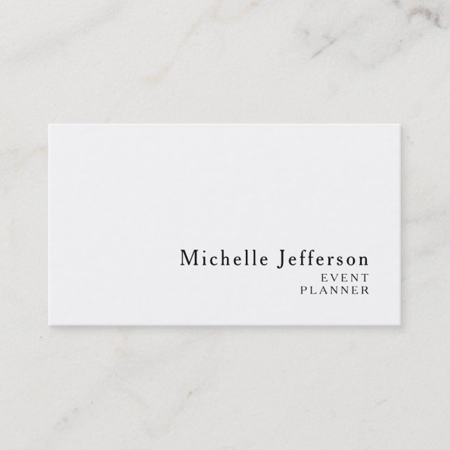 Modern Minimalist Plain Simple Creative Business Card (Front)