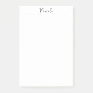 Modern Minimalist Plain Simple Cute Own Name Post-it Notes