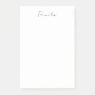 Modern Minimalist Plain Simple Cute Own Name Post-it Notes