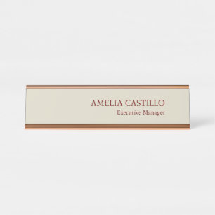 Modern Minimalist Plain Simple  Desk Name Plate